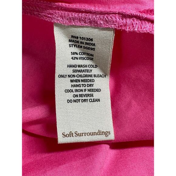 Soft Surroundings Top Womens 1X Heloise Eyelet Sleeve Tunic Azalea Pink Boho NWT - Picture 8 of 10